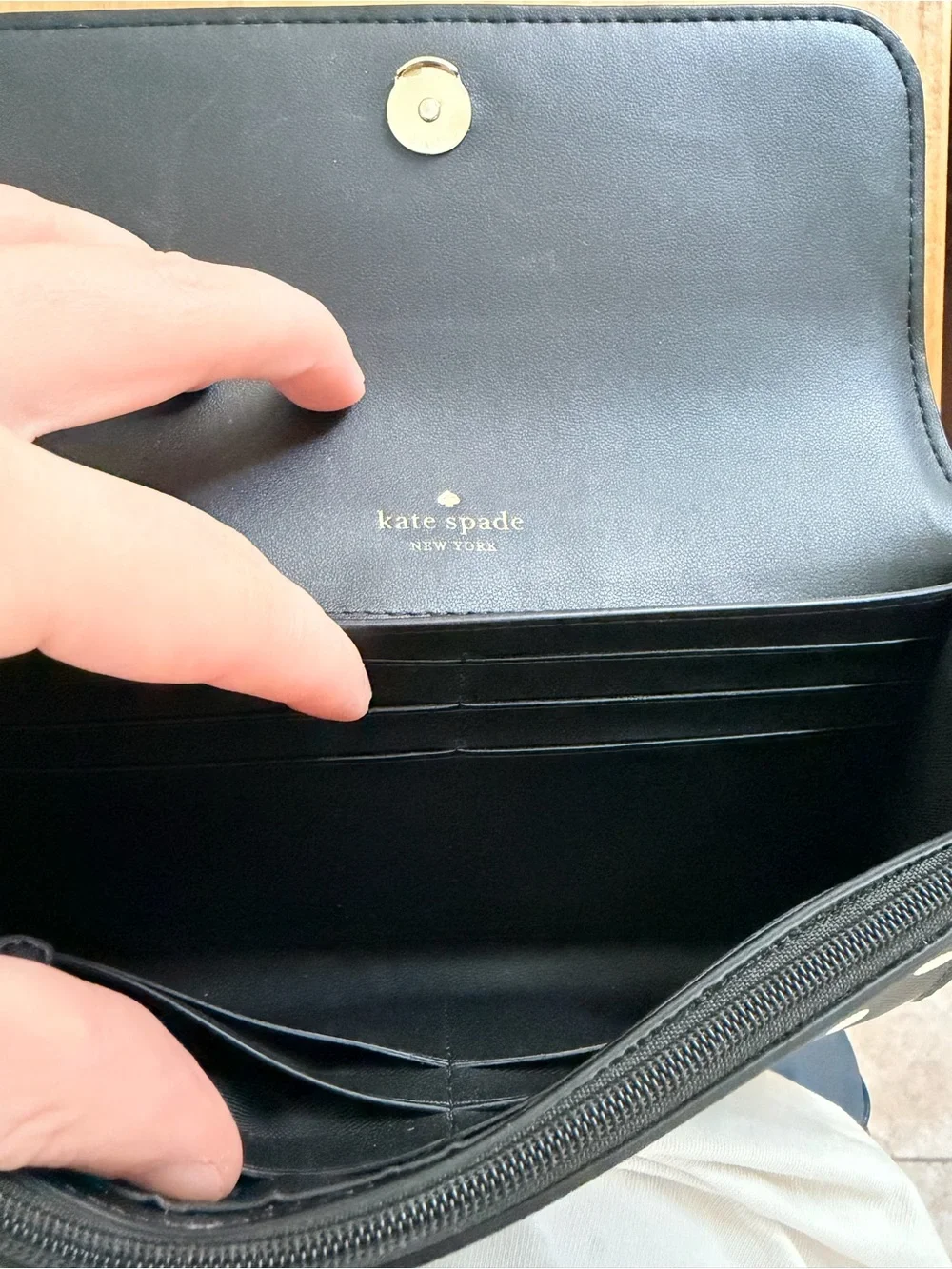 Kate Spade Black &‎ White Polka Dot Wristlet